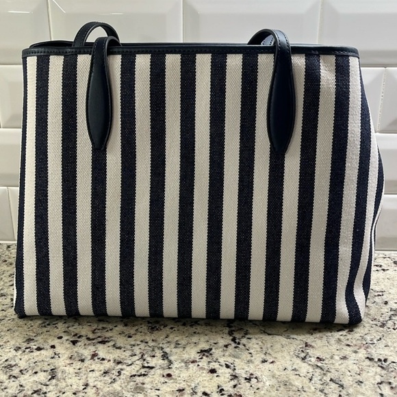 Kate Spade Striped Street Tote with Clutch Set NWOT - Picture 4 of 15